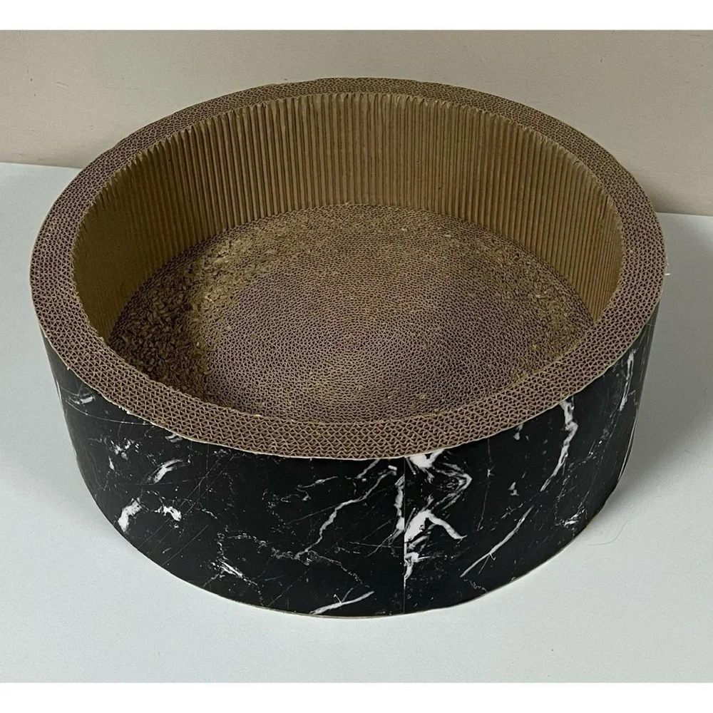 Marble Round Pet Cats Cat Scratcher Scratching Board Post Toy Furniture Bed 🖤